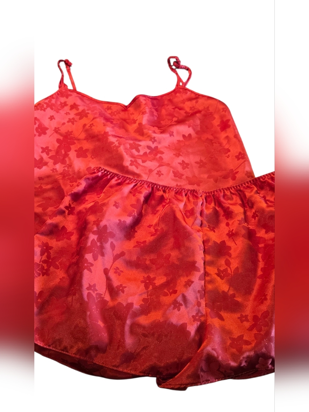 Warner's Sleepwear Floral Satin Cami Set Sleepwear Set Pink Size Med